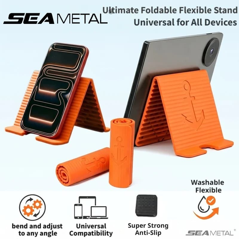 SEAMETAL Universal Silicone Phone Holder Portable Foldable Smartphone Bracket Tablet Stand for All Phone Tablet Laptop Devices