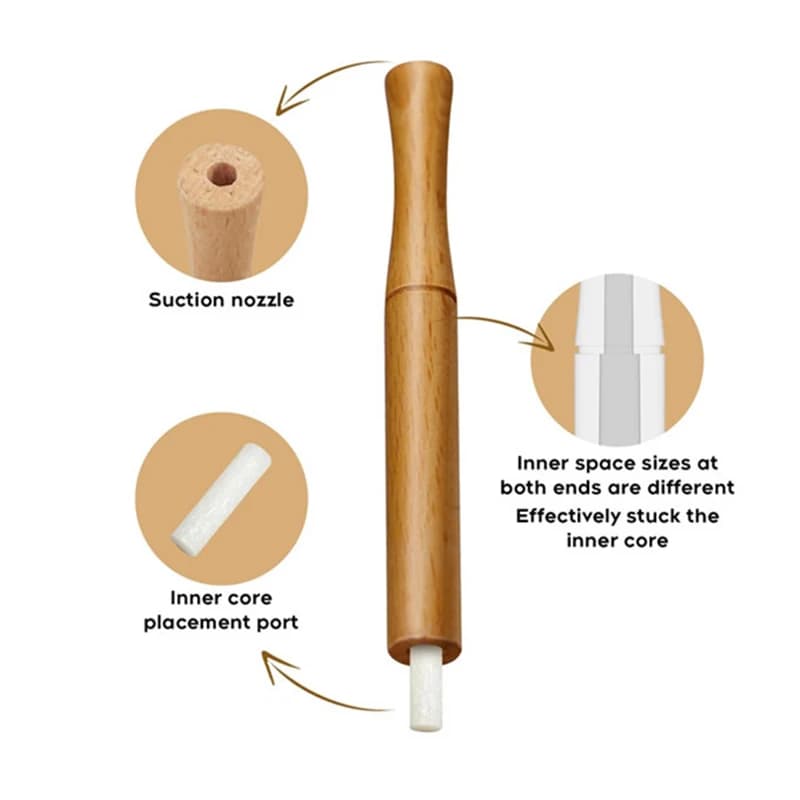 Nuovo inalatore per aromaterapia con oli essenziali, inalatore a stick per smettere di fumare, diffusore personale in legno per oli essenziali