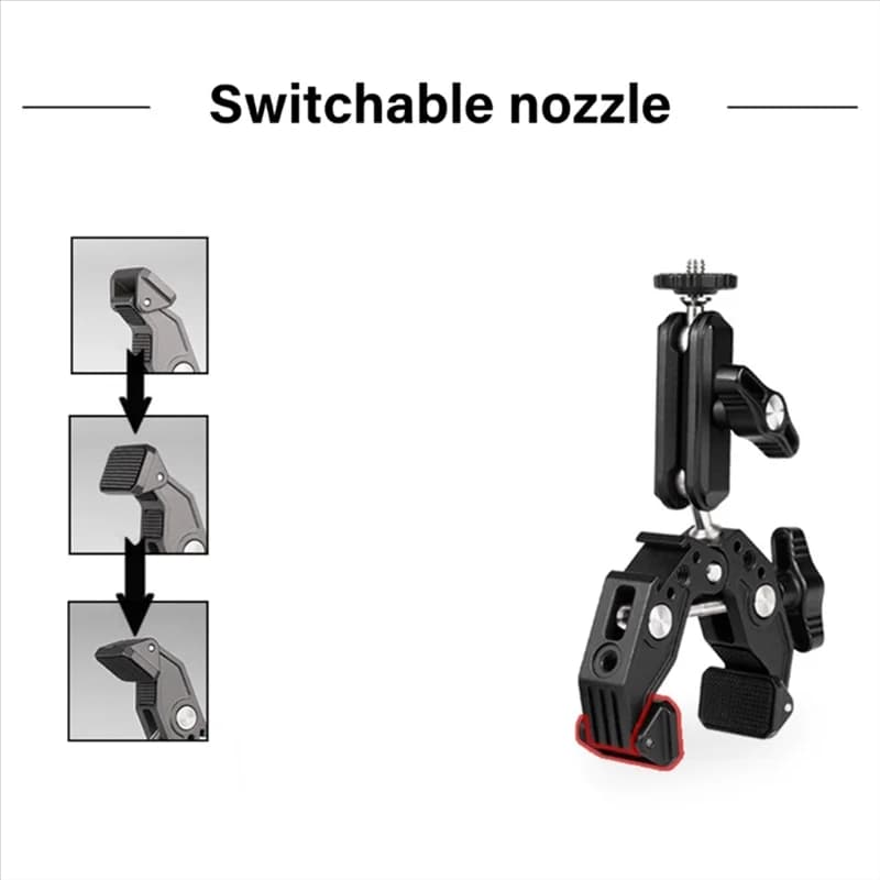 aABUP a Camera clamp adapter with rotating ball head Cold skating connection - C1FD Suitable for smartphones with action cam