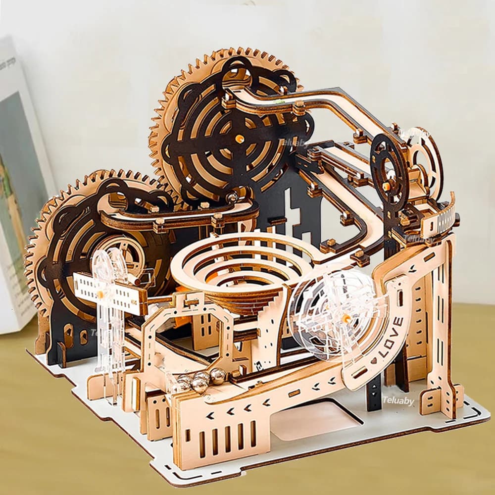 Puzzle in legno 3D Set da marmo Set di modelli di costruzione di assemblaggio fai-da-te Kit di giocattoli educativi per motori a vapore per regali di compleanno per bambini adulti