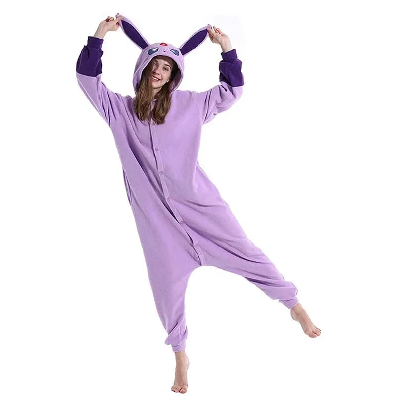 ★ Costume di Halloween per Donna, Pigiama Kigurumi Espeon, Pigiama Animale Intero per Adulti, Nuovo 2026 ♥ Guarda a me ←_←