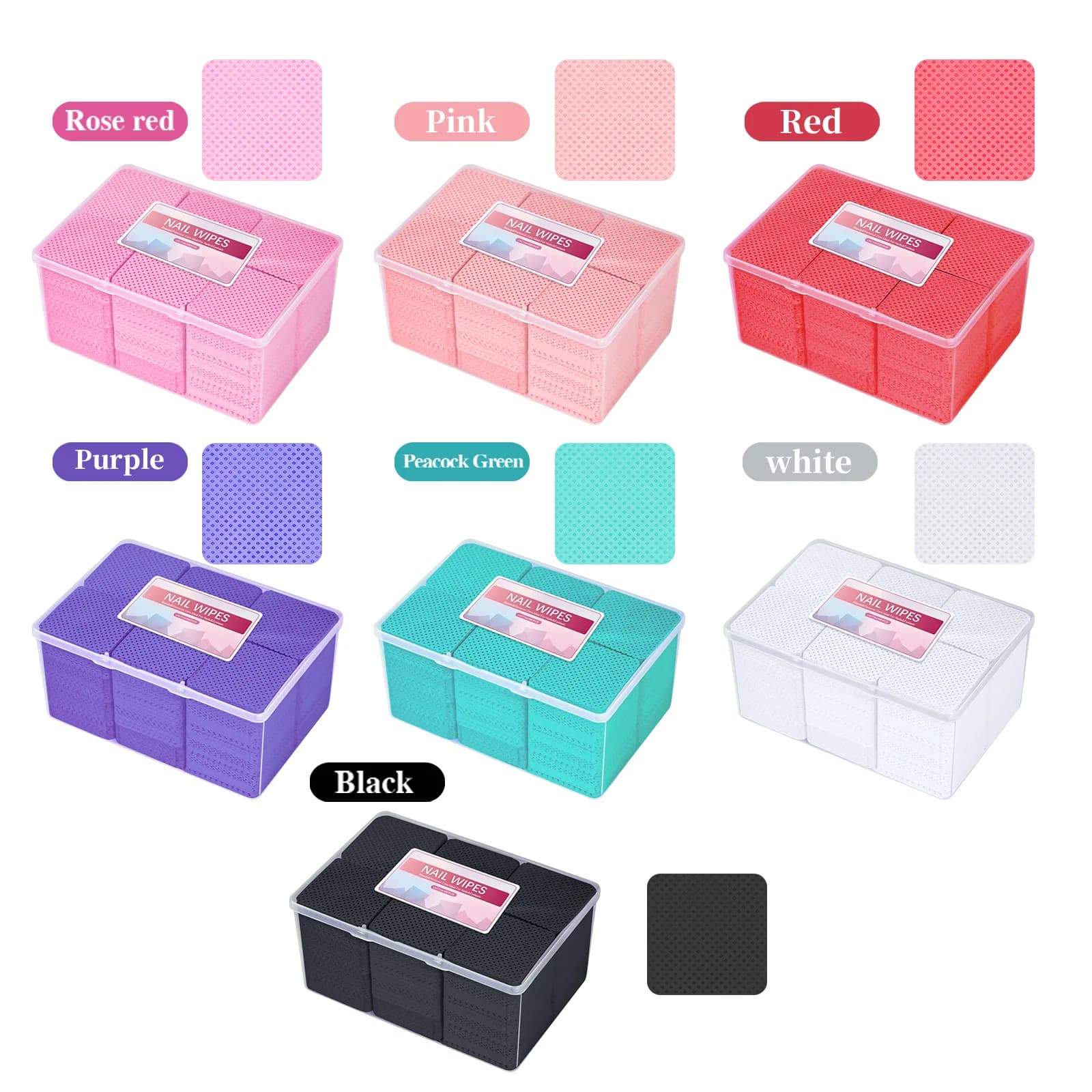 1080 pieces of cotton nail pads without hair for removing nail wipes magic cleaning sheets charging box for salon and home use