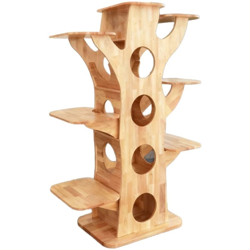 Villa per gatti con struttura per arrampicata per gatti di fascia alta, albero per gatti integrato, casa per gatti con burattino del Maine