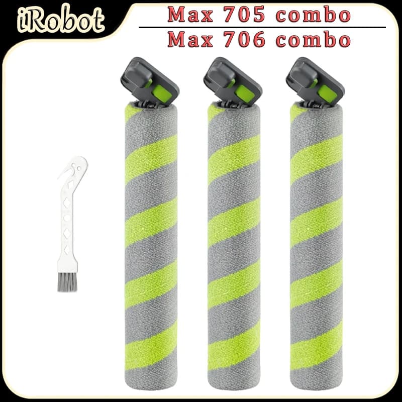 Mop a rullo compatibile con iRobot Roomba Max 705 Combo, parti di ricambio per aspirapolvere robot, accessori lavabili in microfibra per mop a rullo
