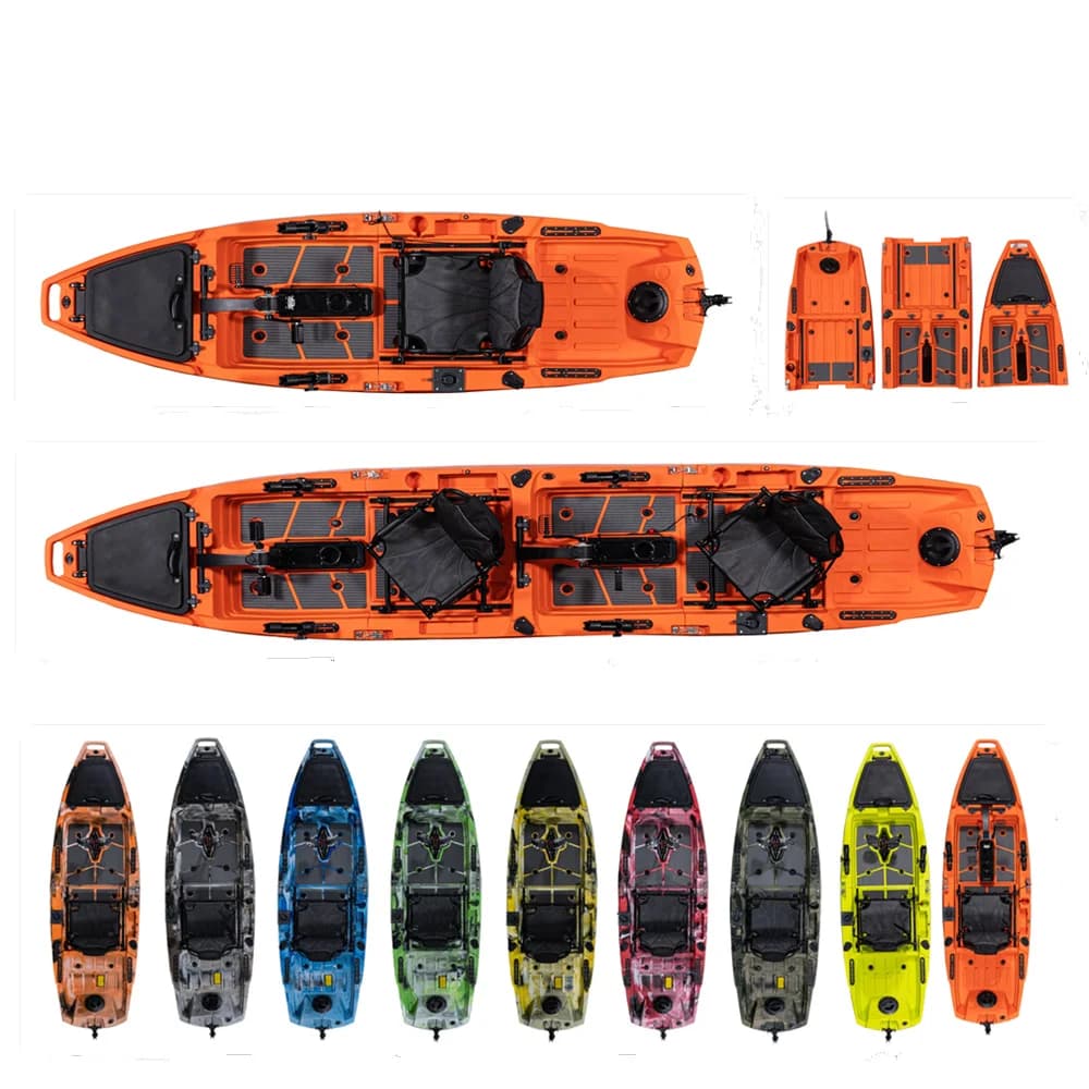 2 3 pezzi in plastica staccabile modulare pedale barca canoa kayak con articoli da pesca remi sedia a pale