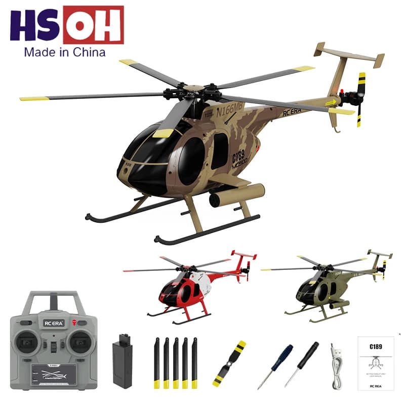 C189 Elicottero RC 1:28 MD500 Modello di telecomando a doppio motore senza spazzole Giroscopio a 6 assi Giocattolo per aereo Decollo/landing con un clic