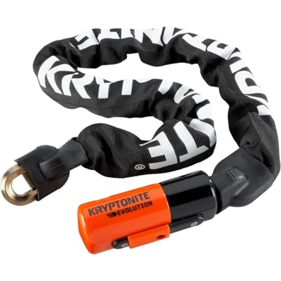 Lucchetto a Catena per Bicicletta Evolution 1090, Lunghezza 3 Piedi, Catena in Acciaio da 10mm, Antifurto Resistente, Lucchetto a Catena Dorato per Bicicletta con Chiavi