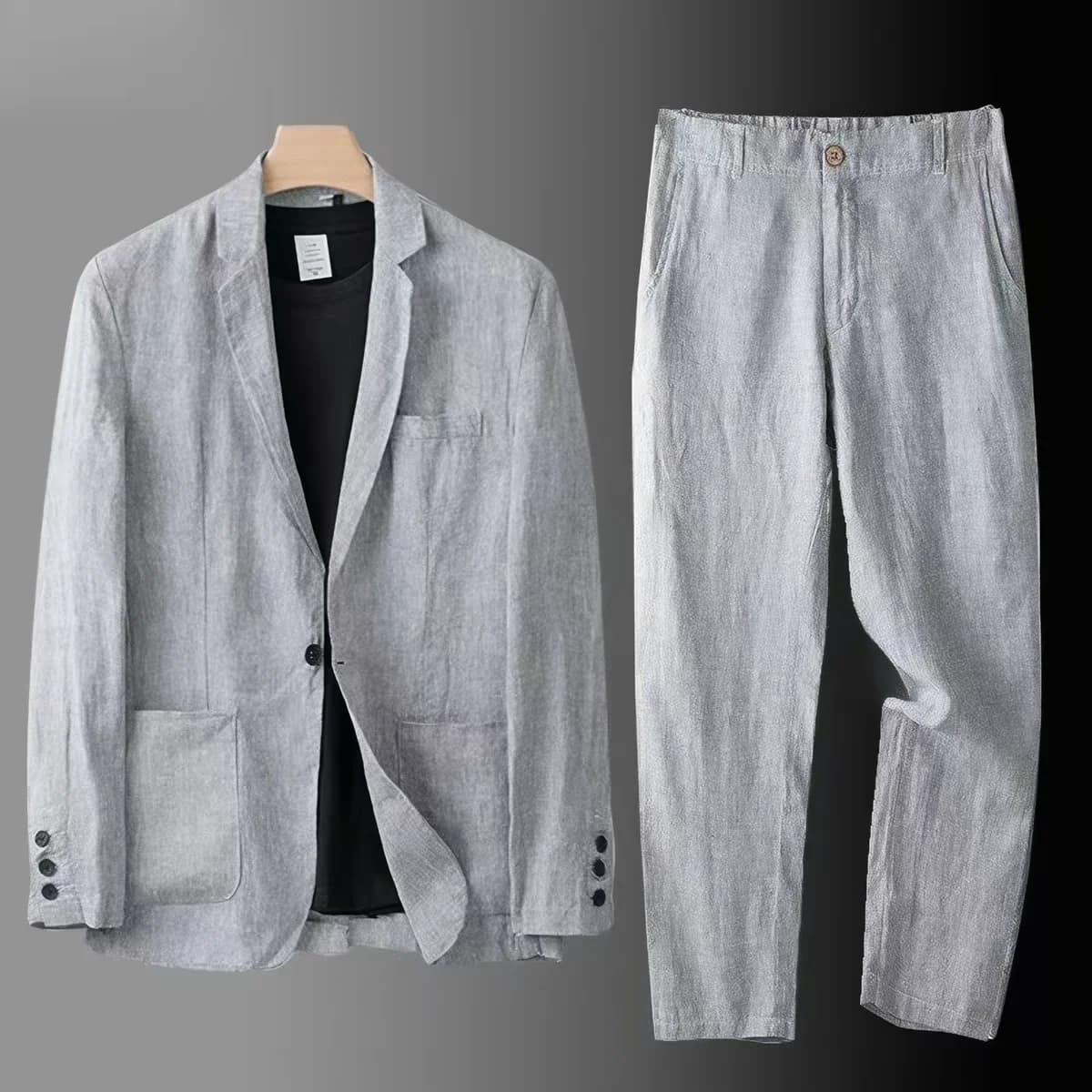 Completo Estivo da Uomo, Nuovo Stile Casual, Giacca Larga alla Moda, Giacca Outdoor Elegante con Protezione UV, Manica Lunga, Tinta Unita