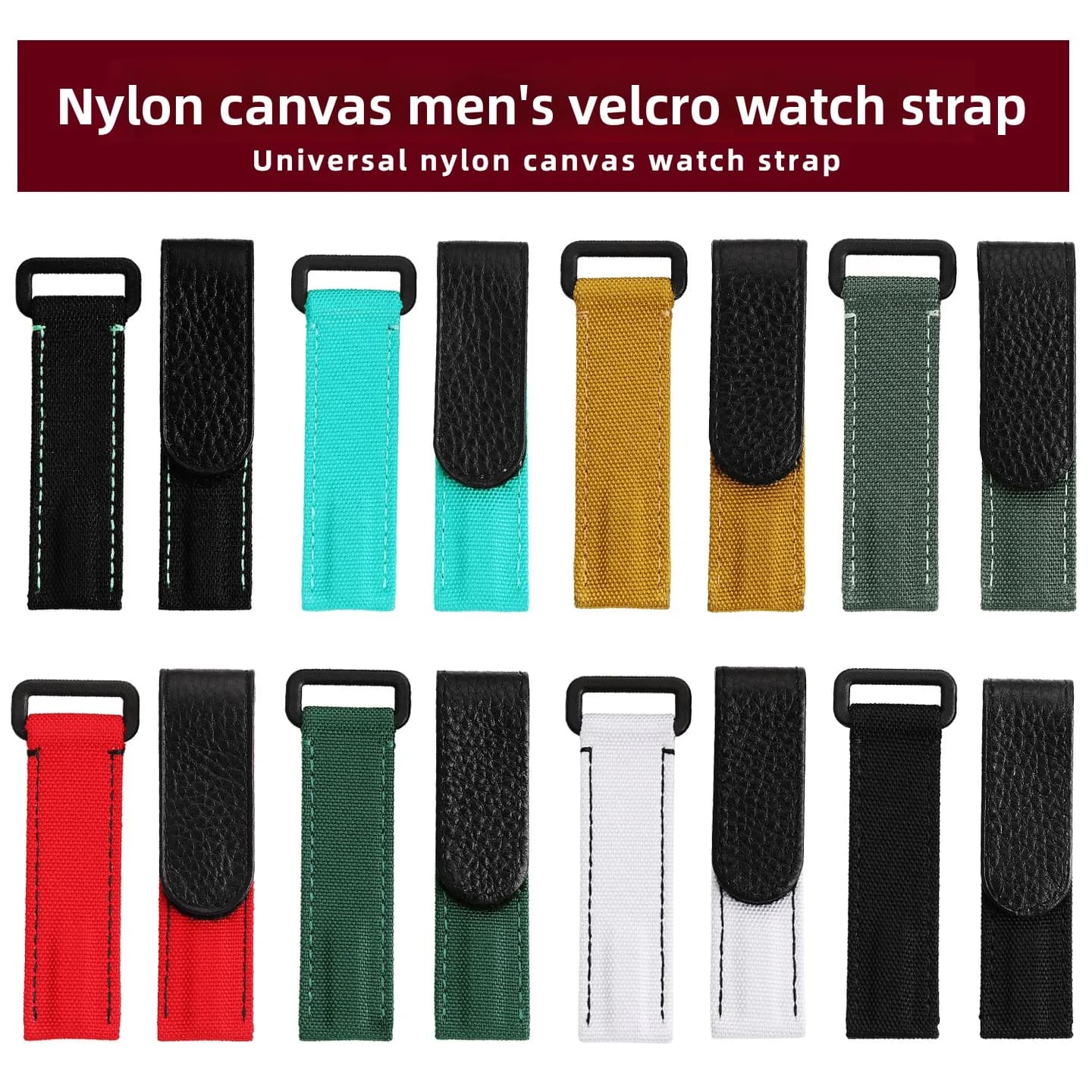 For Rolex Daytona Green Ghost Yacht Omega Seiko Nylon Velcro Canvas Watch Strap 20mm