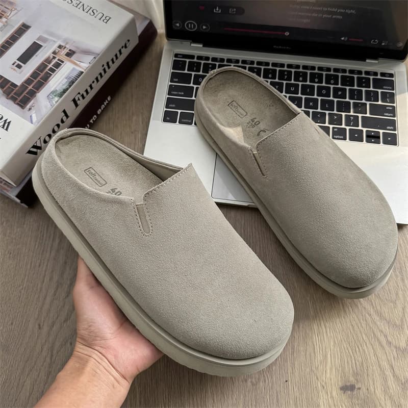 Mezze scarpe per uomo donna coppia ciabatte mocassini pantofole scarpe casual aperte sul retro scivoli in pelle scamosciata sandalo piattaforma slip on appartamenti