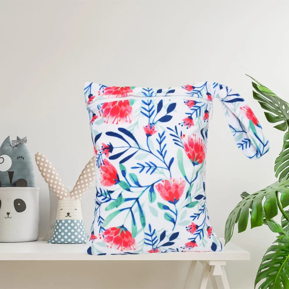 Morbido Minky Borsa per pannolini per bambini Mini WetBags 18X25cm Cerniera Impermeabile Borsa asciutto e bagnato Passeggino da viaggio all'aperto Carry Pack Storage