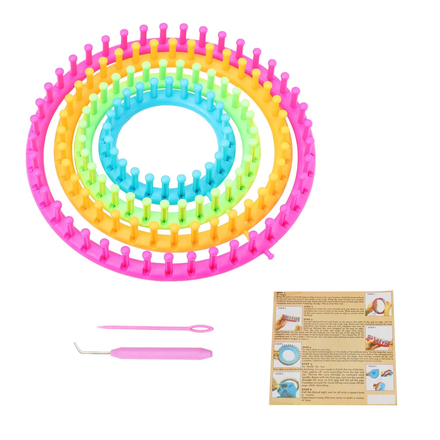1 Set Round Knitting Loom Weaving Scarf Sweater Hat Shawl Stitching Knitting Machine DIY Handmade Craft Braiding Tool