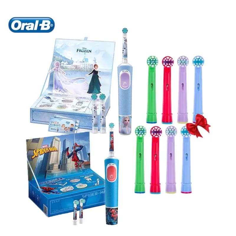 OralB D103K 14 testine per spazzolino Cuidado dentale per bambini con 2 promemoria per spazzolatura App Set regalo interattivo Spazzolino elettrico