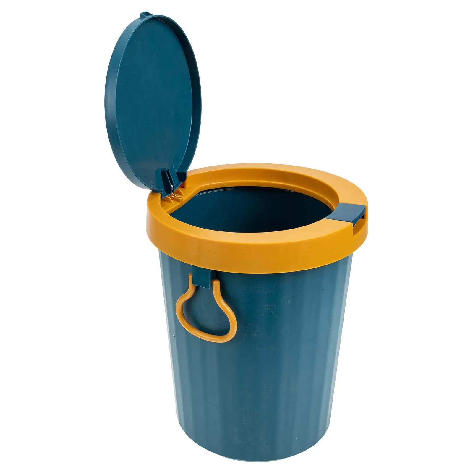 Cestino per Rifiuti con Coperchio, Contenitore in Plastica per Carta e Spazzatura, Bidone a Pressione per Cucina, Casa, Ufficio, Camera da Letto