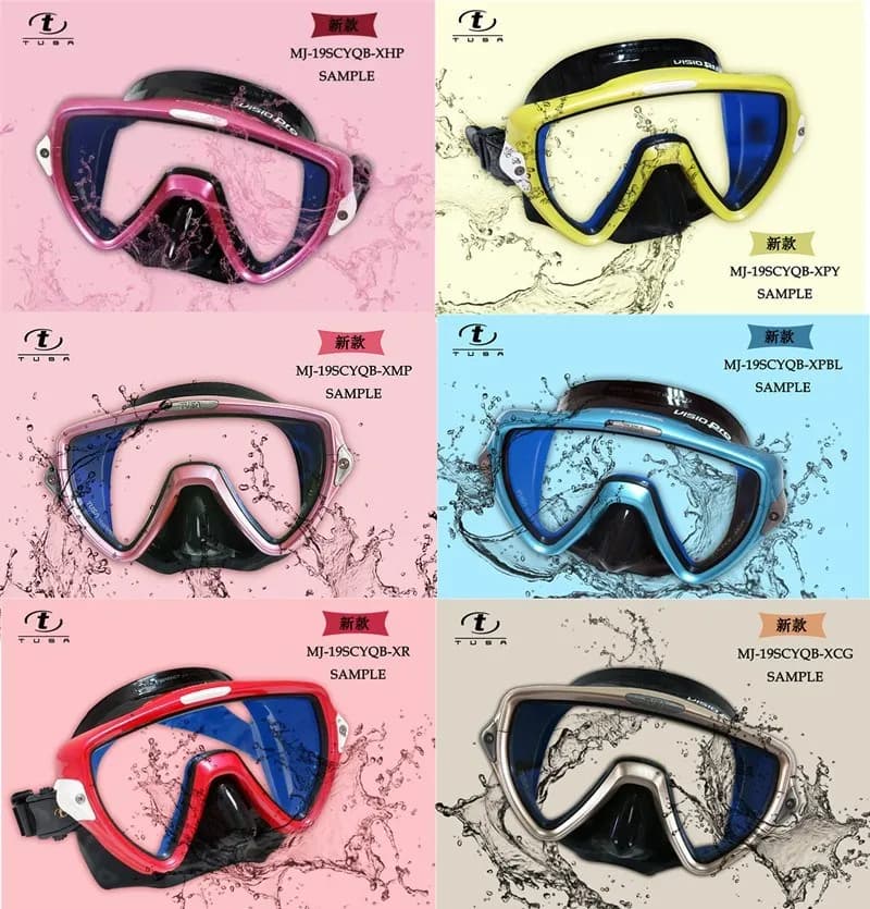 TUSA M19CYQB Professional Scuba Diving Masks Snorkeling Adult Silicone Skirt Anti-Fog Goggles Glasses Swimming Pool Equipment