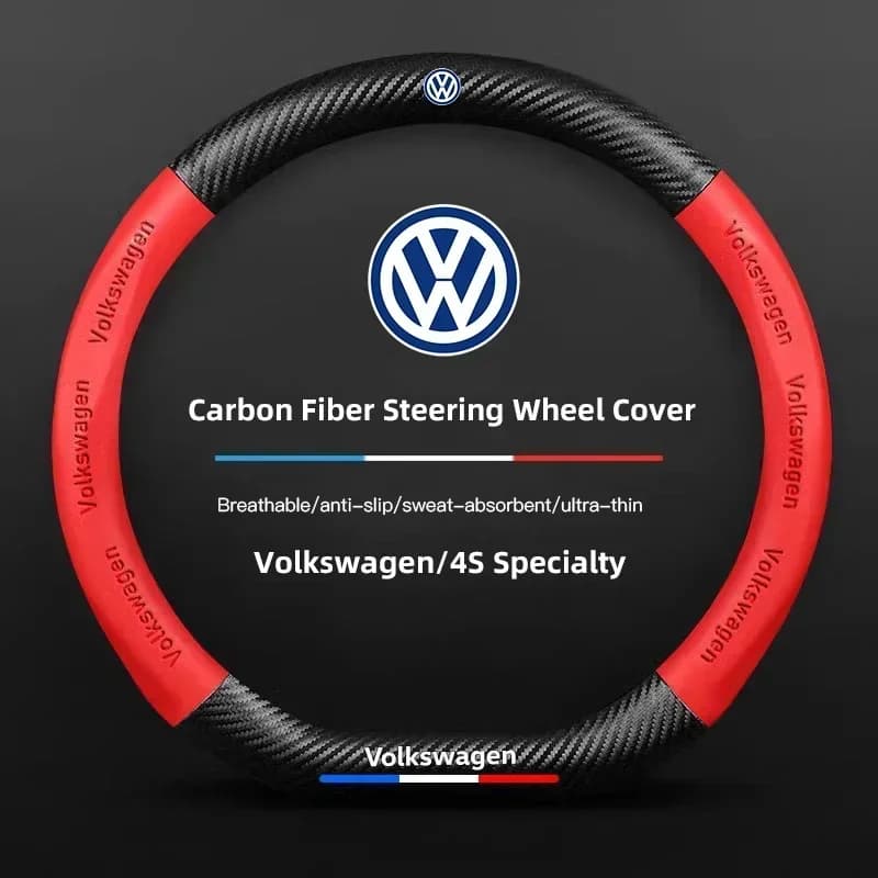 Coprivolante per Auto Antiscivolo in Fibra di Carbonio per VW GTI Polo Golf Passat Tiguan Arteon Touareg Taigo Caddy
