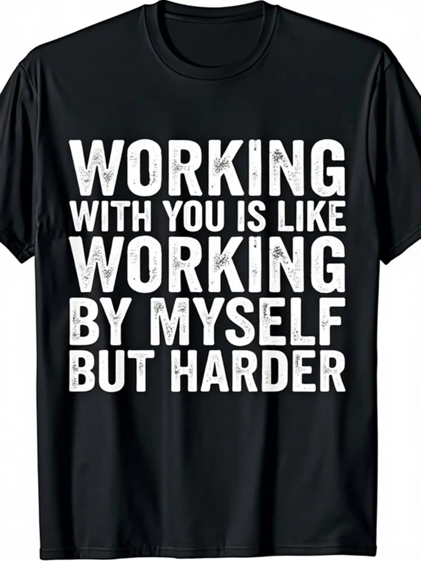 Men'S Black Trendy T-Shirt with a Round Neck, Perfect for Casual Outings, Parties, Dates, And Office Wear. This Heavyweight 200G Humorous Top Is Available in Size S