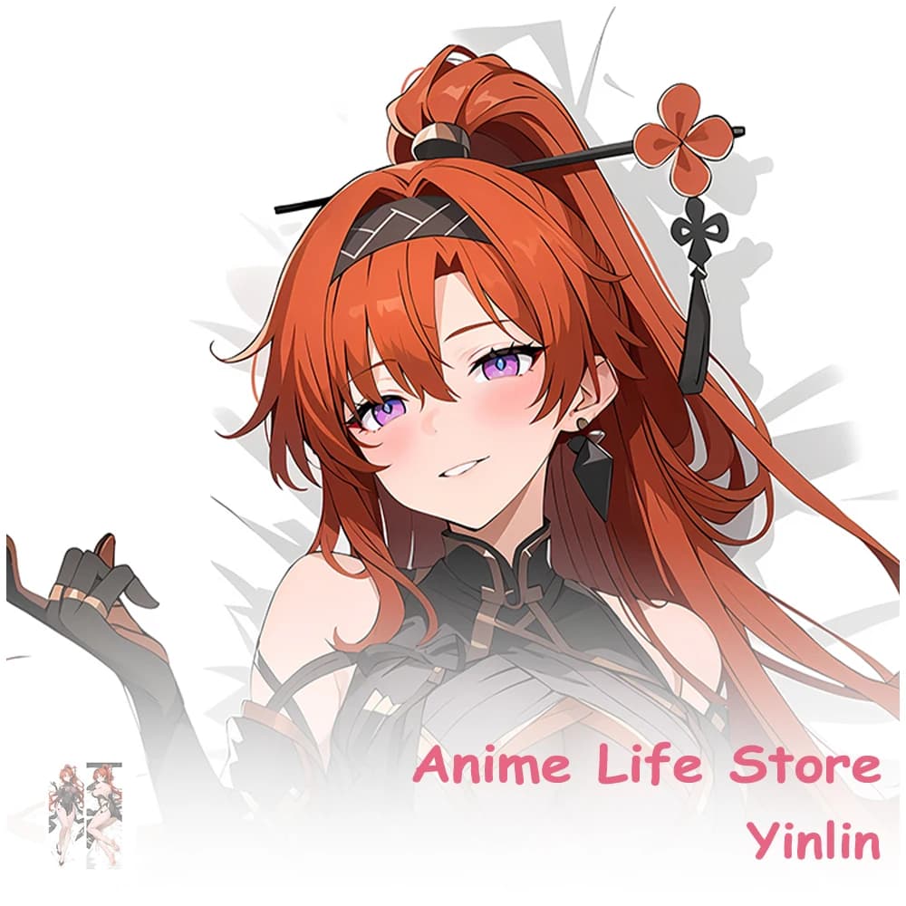 Dakimakura Wuthering Waves Yinlin Body Pillow Cover Peachskin Hugging Fullbody 2Sided Print Pillowcase Anime Otaku Cushion Cover