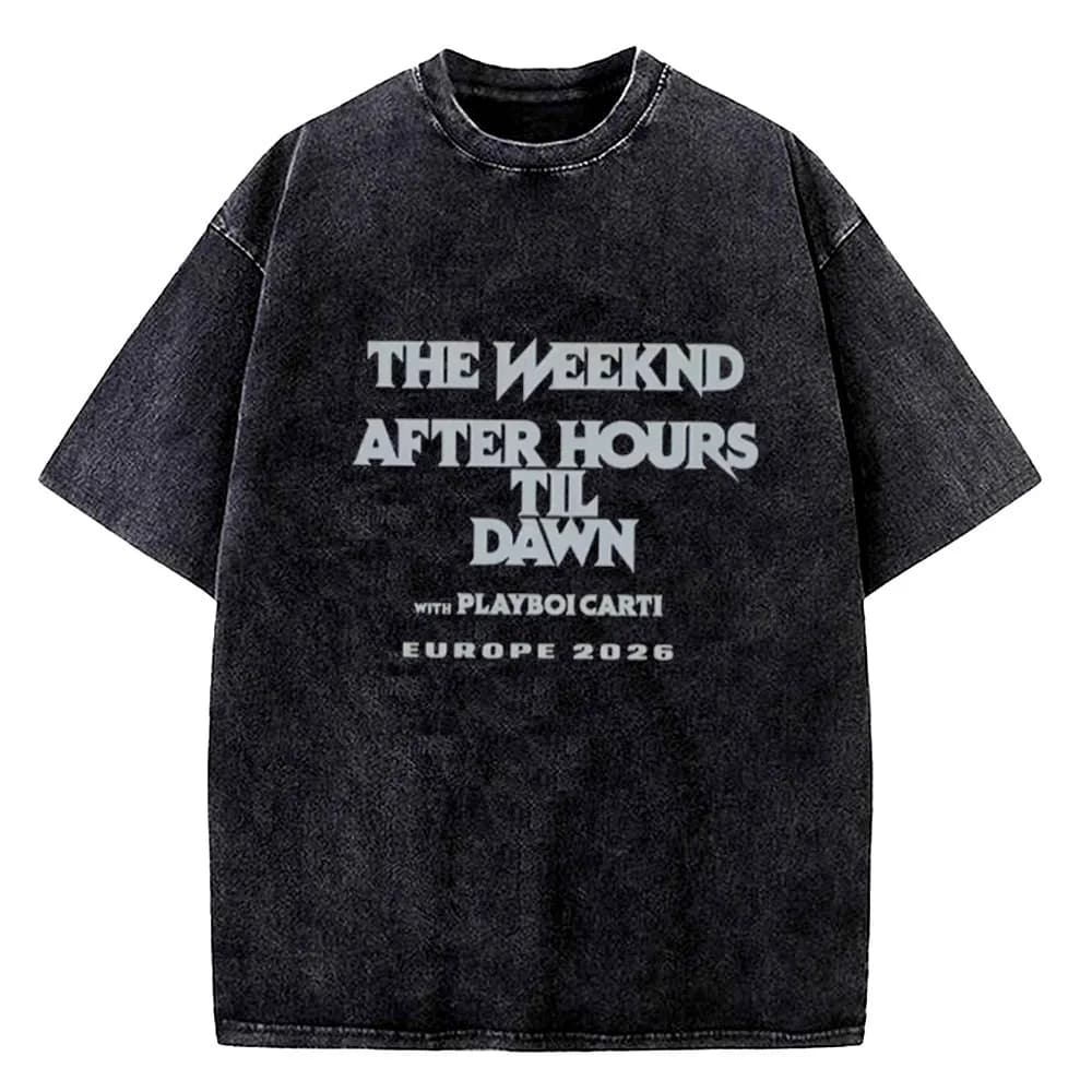 the Weeknd cotton Vintage Washed teen University Breathable hip hop Graphic t shirt hip hop Trendy kawaii Pop Culture