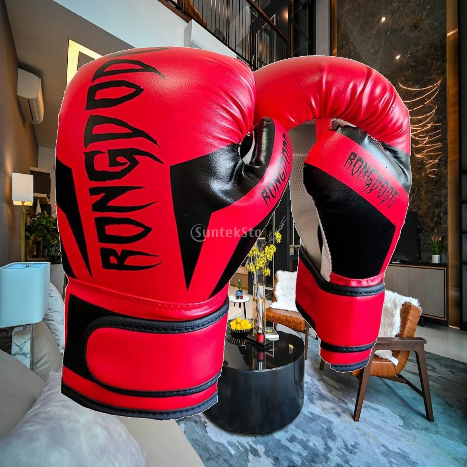 Child Youth Boxing Gloves 6oz for Punching Bag Easy to Wear and Take Off Elastic Wrist Strap Sports Equipment Sturdy Breathable