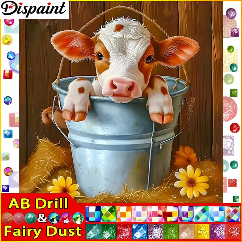 Dispaint Fairy Dust AB Diamante pieno "Animali della gatta" Pittura diamante 5D fai da te Punto croce Decorazioni per la casa Immagine di strass Handm