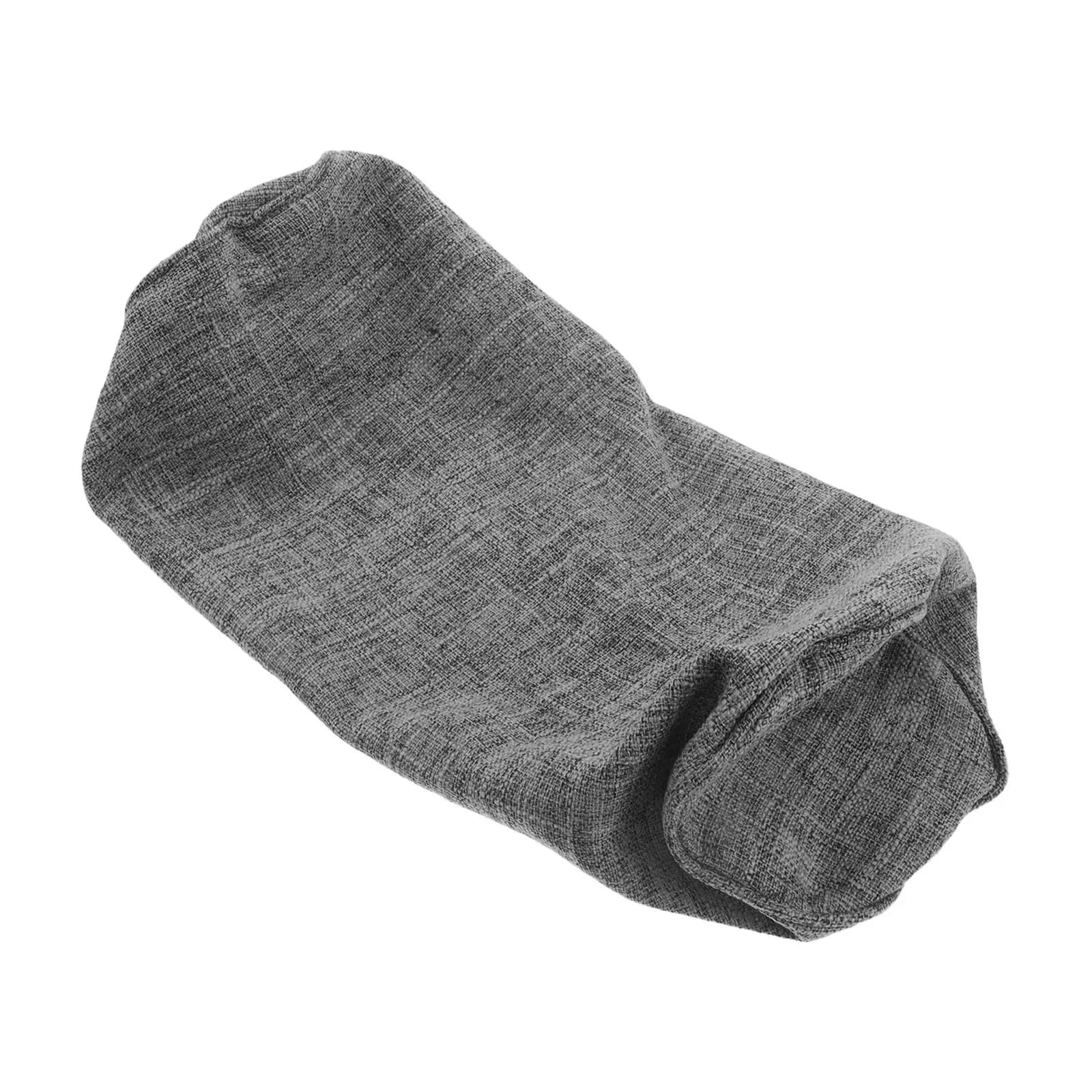 Fodera per cuscino cilindrico ergonomico in cotone e lino, morbida, per supporto lombare e cervicale, da viaggio, 15.7x5.9 pollici, Grigio