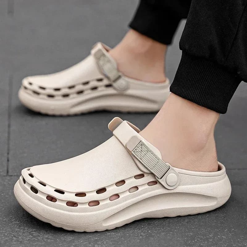 Summer Men Sandals Light EVA Men's Casual Shoes Hole Shoes Clogs Lovers Home Garden Outdoor Male Beach Flat Slippers Big Size 49