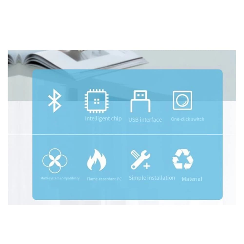 Pannello Altoparlante Bluetooth T19C per Casa, Pannello di Ricarica USB, Riproduzione Audio da Parete con USB Flash Drive