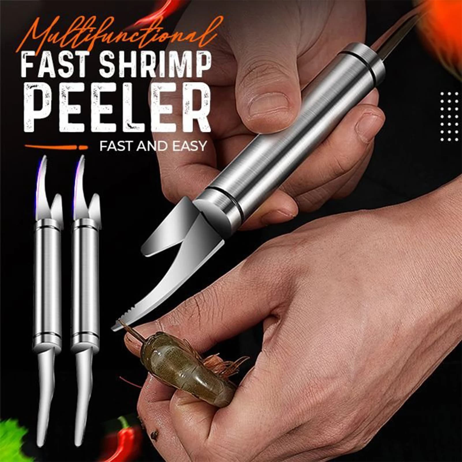 Pelapatate multifunzionale per gamberetti veloce In acciaio inossidabile 6 In 1 coltello per pesci linea di gamberetti taglio/raschiatura/coltello da scavo utensili da cucina