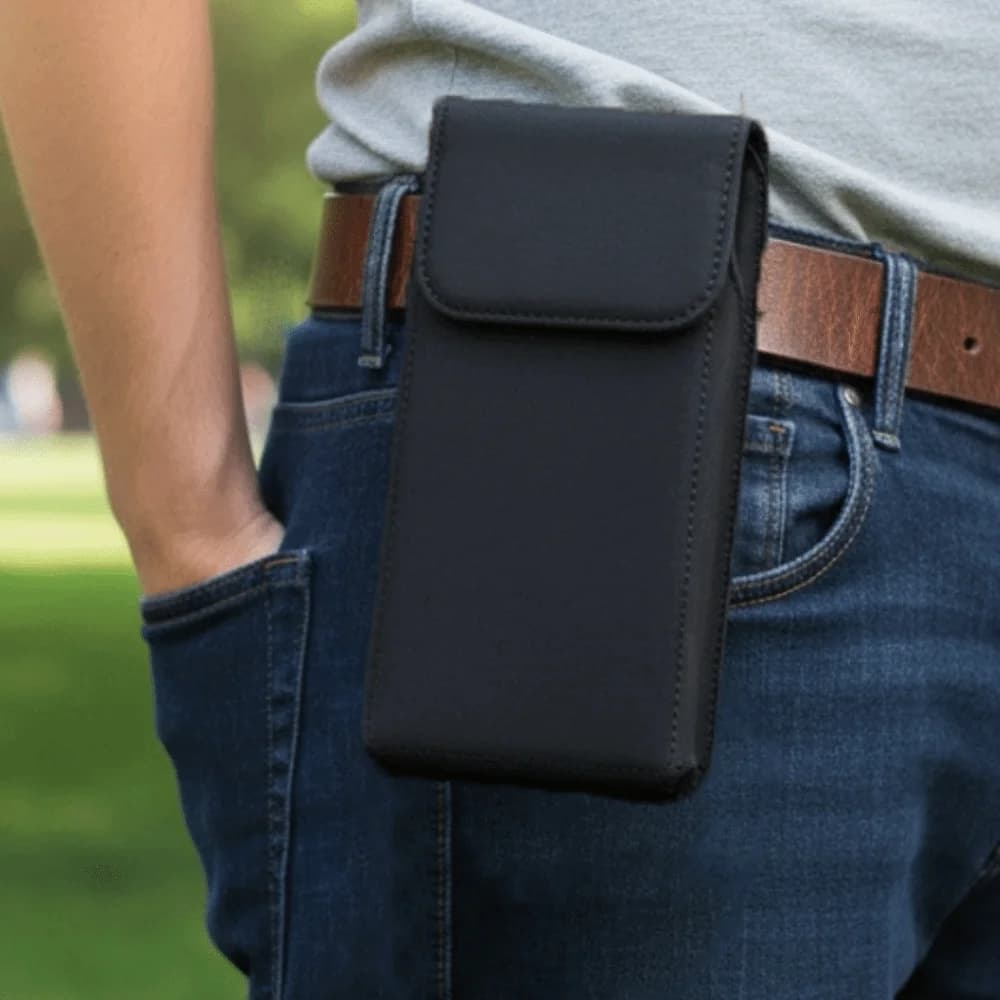 Waist Bag with Hook Mobile Phone Case Universal Phone Shoe Clip Bag Waterproof Black Phone Hanger Belt Bag