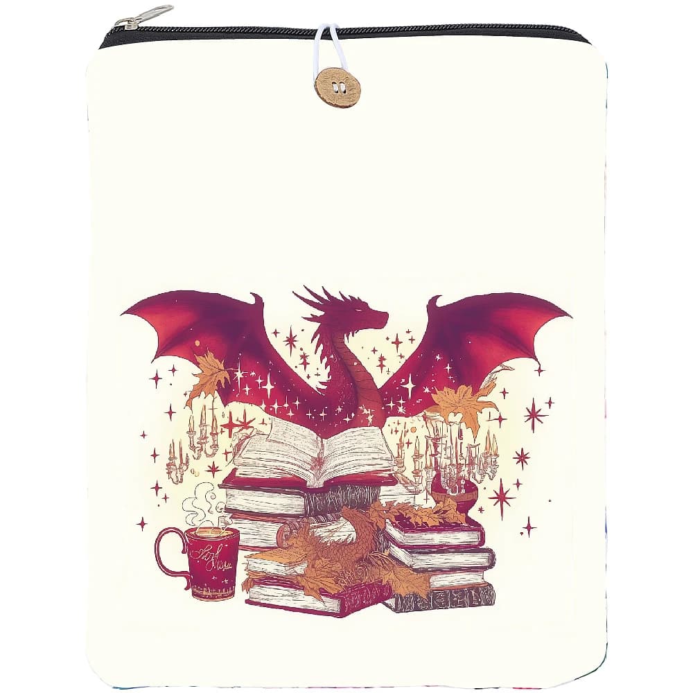 1 copertina per libro in poliestere, involucri per notebook con bottone rettangolare drago 290x240 mm