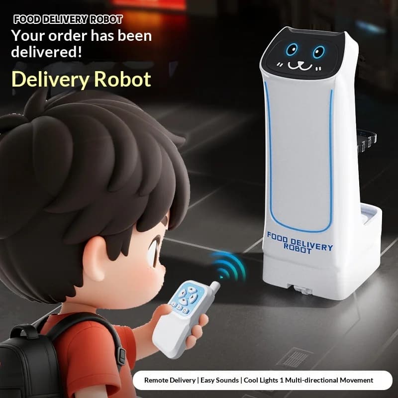 Un ottimo robot telecomandato per la consegna di giocattoli, ideale per interagire con i bambini, una macchina telecomandata che rileva oggetti trasportabili.