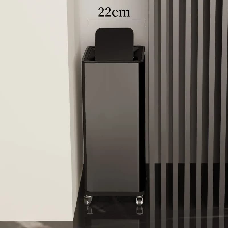 Kitchen Trash Can with Wheels Square Rolling Garbage Bin for Living Room Flip Lid Waste Container Tall Mobile Recycling Buckets