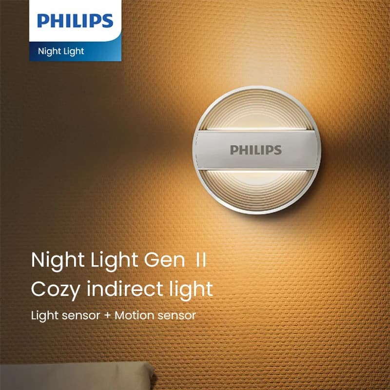 Philips Night Light with Movement Sensor, Double Induction (Light + PIR), Automatic Switching in 15s for Corridor, Stairs, Bedroom
