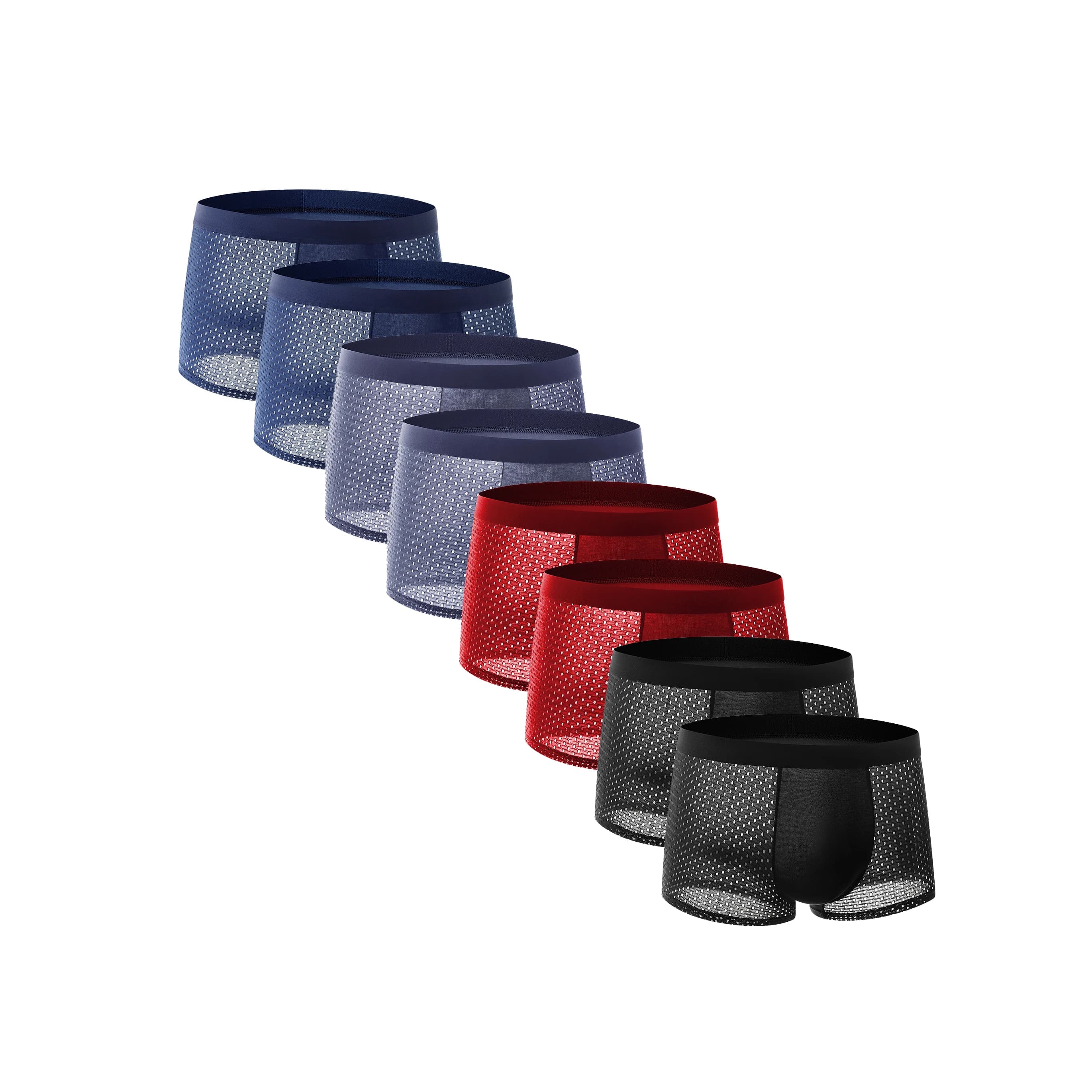 8 pezzi moda uomo mutandine uomo tinta unita intimo uomo mutandine pantalone uomo confortevole Sexy mutande a rete maschile