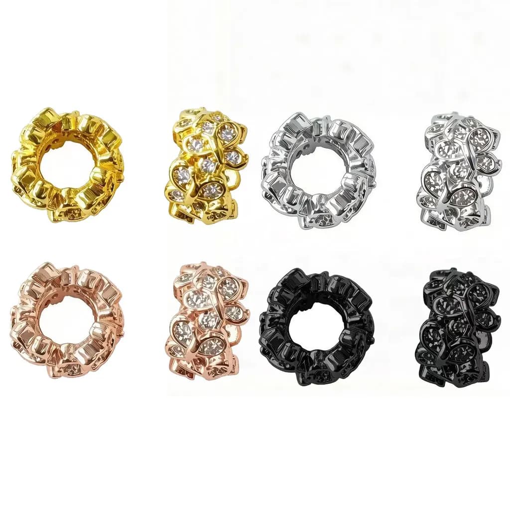 10 Pezzi di Distanziatori a Farfalla in Rame con Zirconi, Foro Grande, per Creazione di Gioielli da Donna, Braccialetti Fai-da-Te, Accessori per Charms Pando