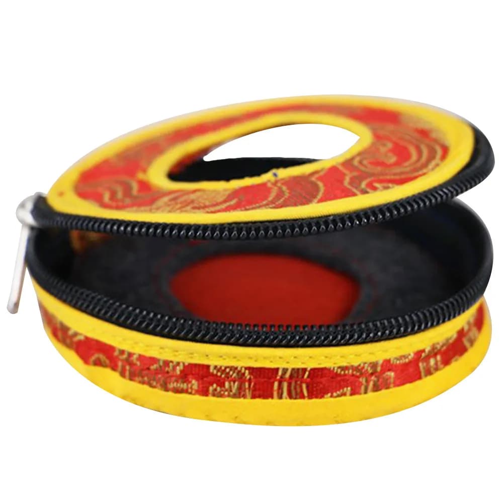 Premium Nepal Style Meditation Bell Case Sturdy Handmade Polyester Pouch for Tingsha Cymbals Tibetan Bell Storage Box Protector