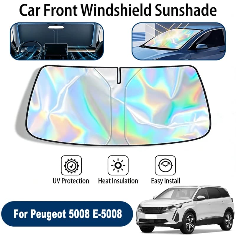 Parasole per parabrezza per Peugeot 5008 E-5008 Accessori pieghevoli per protezione solare riflettente UV per finestrino anteriore