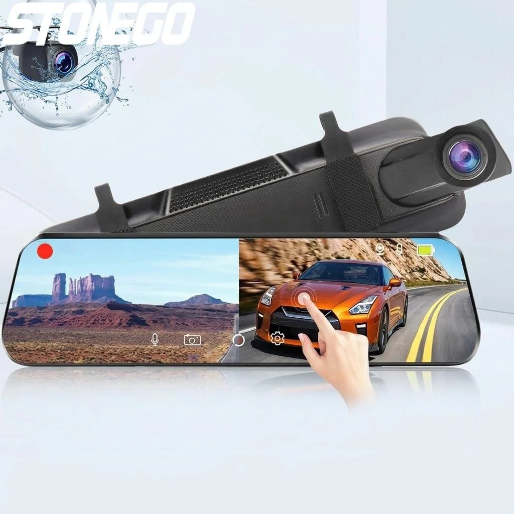 Dash Cam 4K WIFI con Touchscreen, Doppia Telecamera Anteriore e Posteriore, Registratore DVR per Auto con Streaming e Monitoraggio Parcheggio 24H