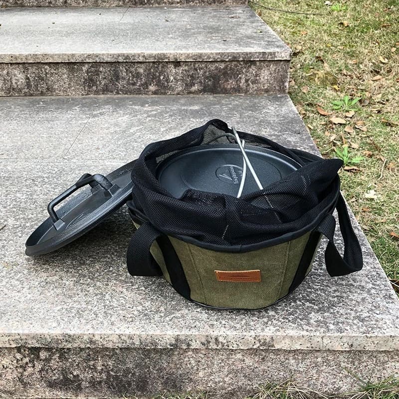 CAMPINGMOON DO-28-BK Only Bag Outdoor Camping BBQ Storage Bag Dutch Oven Storage Canvas Bag Cookware Organizer Bag Tote Bag