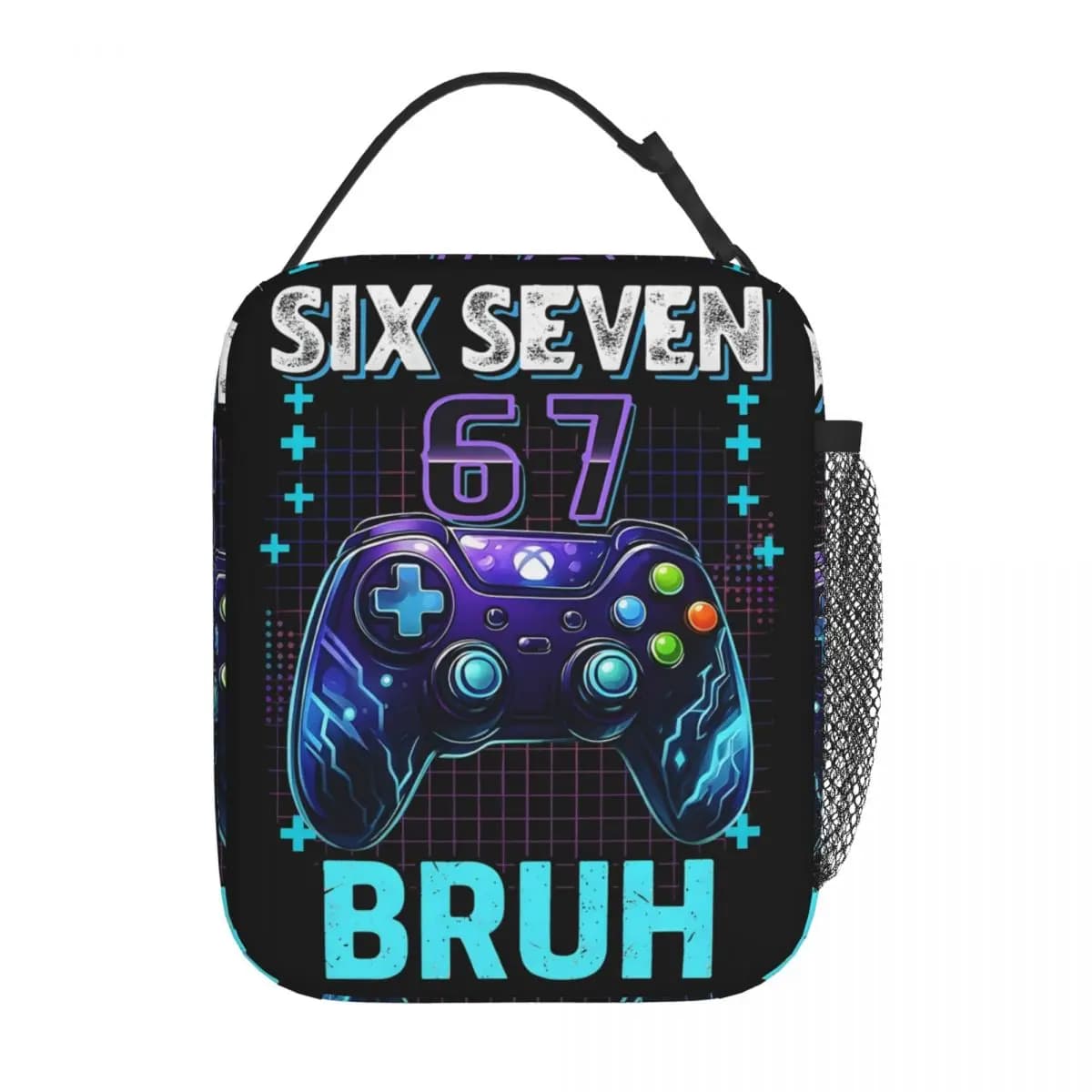 Divertente Six Seven 67 Bruh Compleanno Ragazzo Gamer Borse per il pranzo Borsa termica riutilizzabile portatile Tote Lunch Box Borsa da viaggio per la scuola Bento