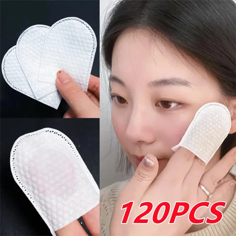 120 pz a forma di U struccante dischetti di cotone usa e getta inserto a mano asciugamano viso sigillo strumento di pulizia tamponi di cotone bagnati trucco da viaggio