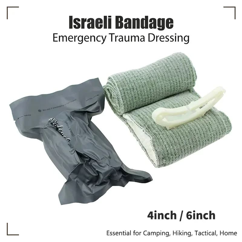 Israeli Emergency Bandage 4inch/6inch Elastic Sterile Pressure Bandage First Aid Trauma Kit for Outdoor Tactical Home 2026