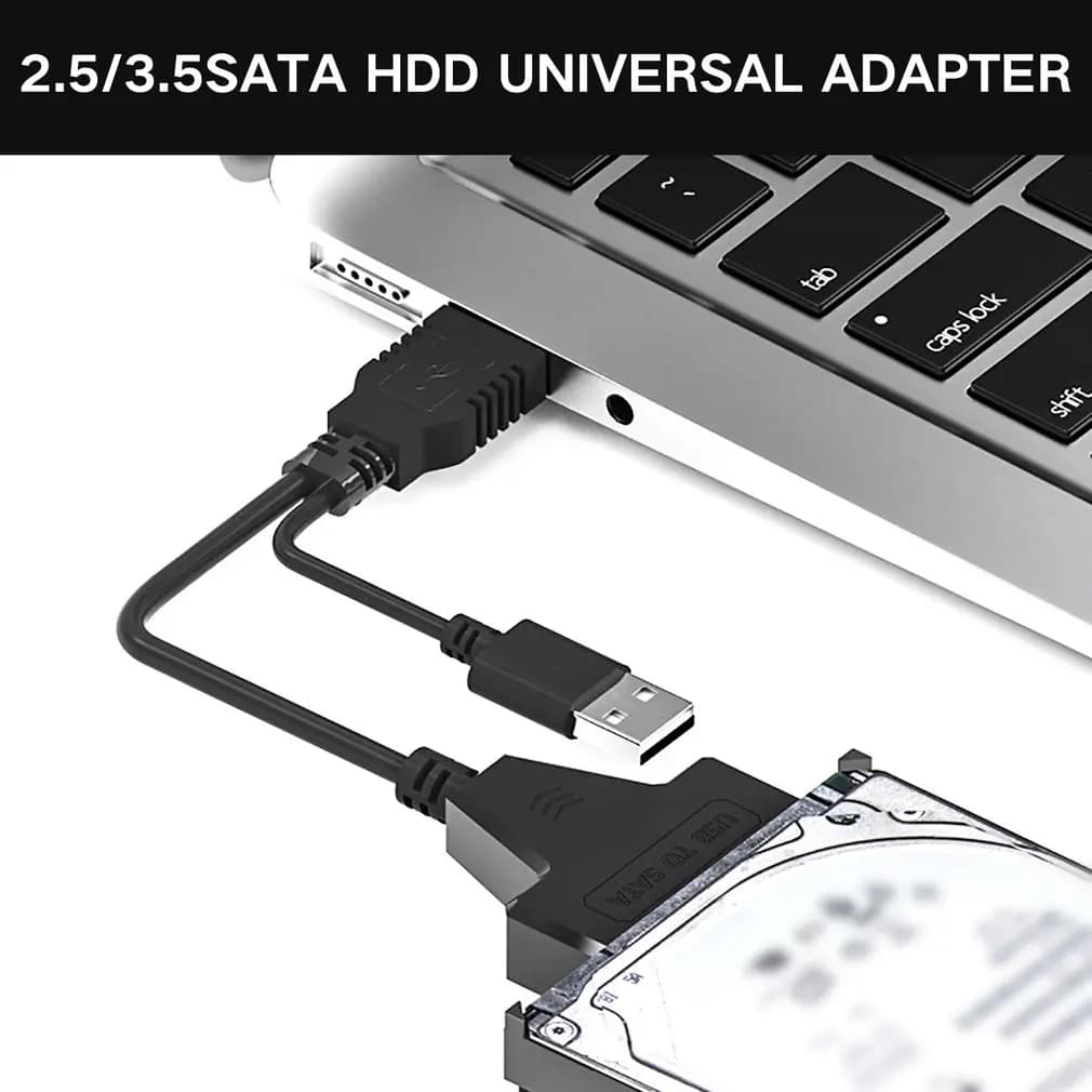 New Dual USB3.0 USB 2.0 to SATA 22Pin Adapter Cable 2.5 / 3.5 inch SSD HDD External Power Hard Disk Drive Converter Dropshipping
