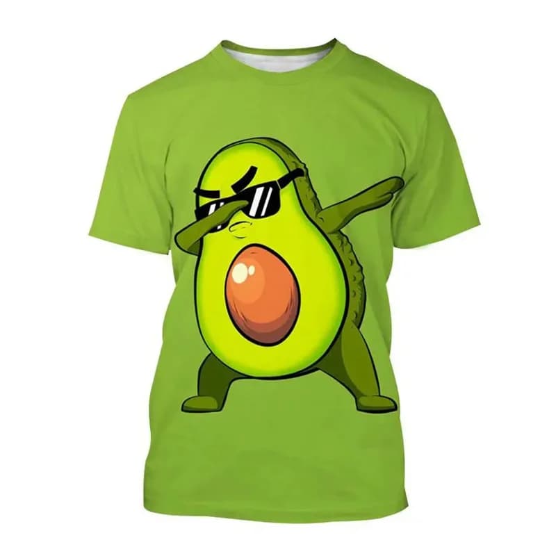 Maglietta estiva con stampa Avocado frutta 3D Vitellaria paradoca C.F.Gaertn. Magliette grafiche moda uomo magliette divertenti abbigliamento