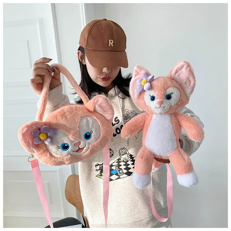 Duffy's New Friends Kawaii Disney Fox Linabell borsa di peluche ripiena bella rosa volpe Linabell Bag regali per bambini ragazze