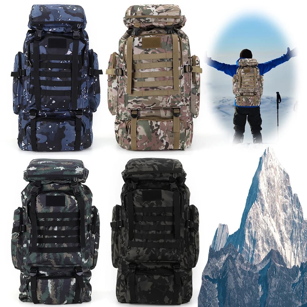 Zaino da Montagna 80L in Tessuto Oxford 600D, Zaino da Trekking Resistente all'Usura per Arrampicata e Sport all'Aperto