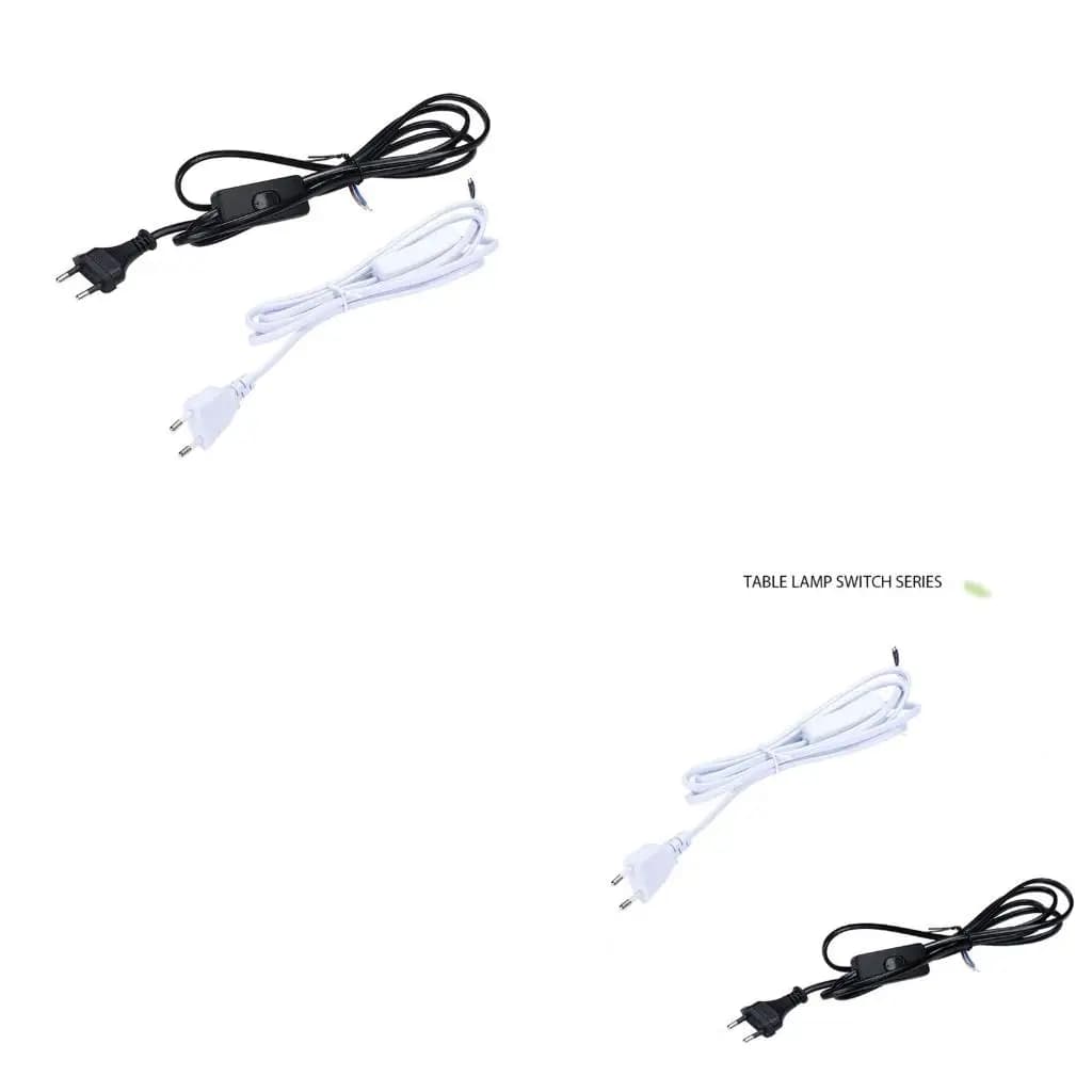 6FT/1.8M 2-Core EU Plug LED Wire Connector Power Cord LED Tube Power Extension Cord With On/Off Switch Desk Lamp Power Drop Ship