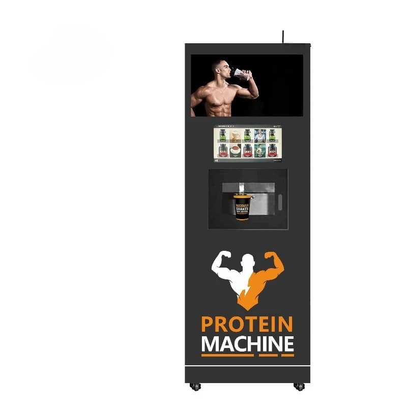 Personalizza il distributore automatico di proteine automatico per frullati di proteine a doppio schermo per fitness per bar da palestra