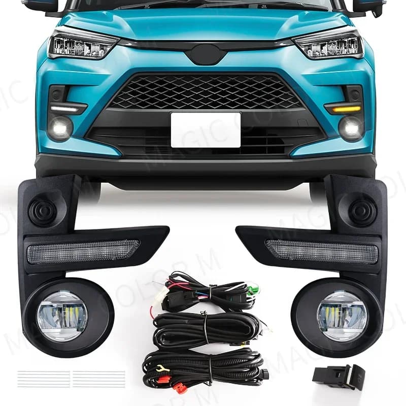 Led Fog Lamps For Toyota Raize 2020 2021 2022 Daytime Running Light DRL Driving Daylight Halogen Waterproof Car Accessories 12V